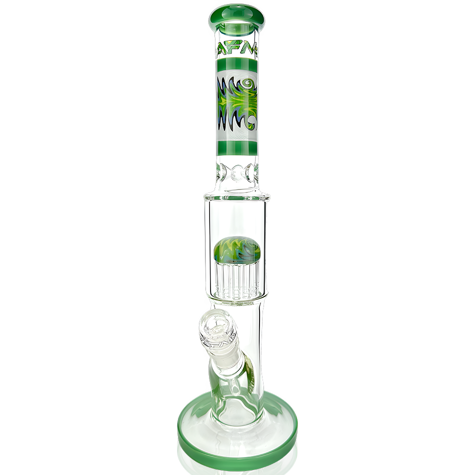 AFM Glass 18-inch Reversal Straight Tube Bong Green