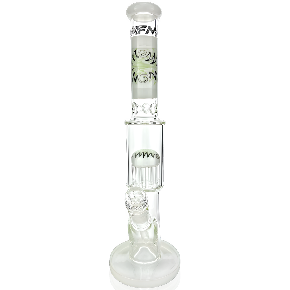 AFM Glass 18-inch Reversal Straight Tube Bong Ivory