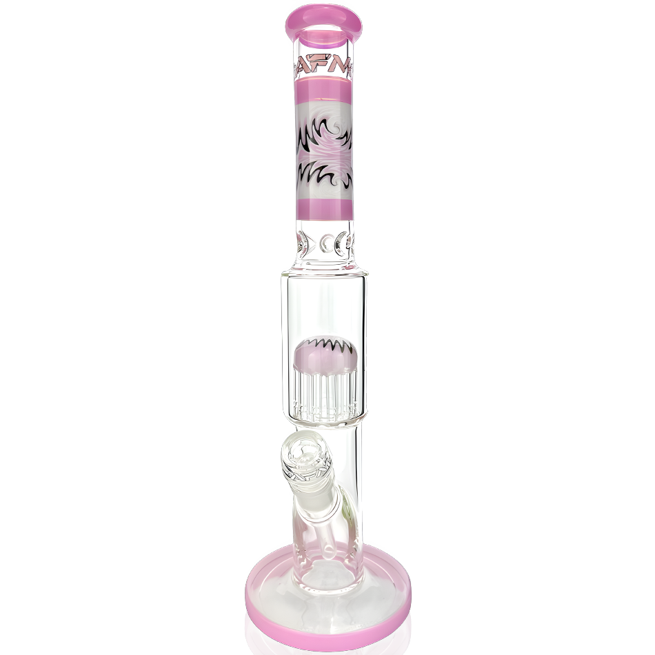 AFM Glass 18-inch Reversal Straight Tube Bong Pink