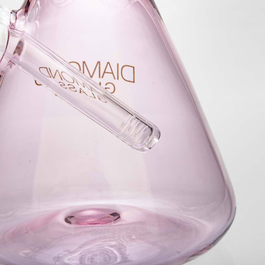 Diamond Glass Pink 8-Arm Beaker Bong