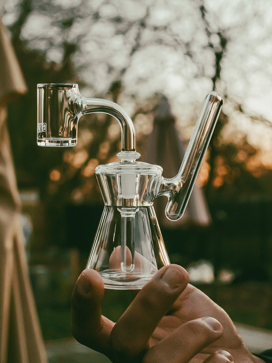 GRAV Hourglass Pocket Bubbler Dab Rig Lifestyle image