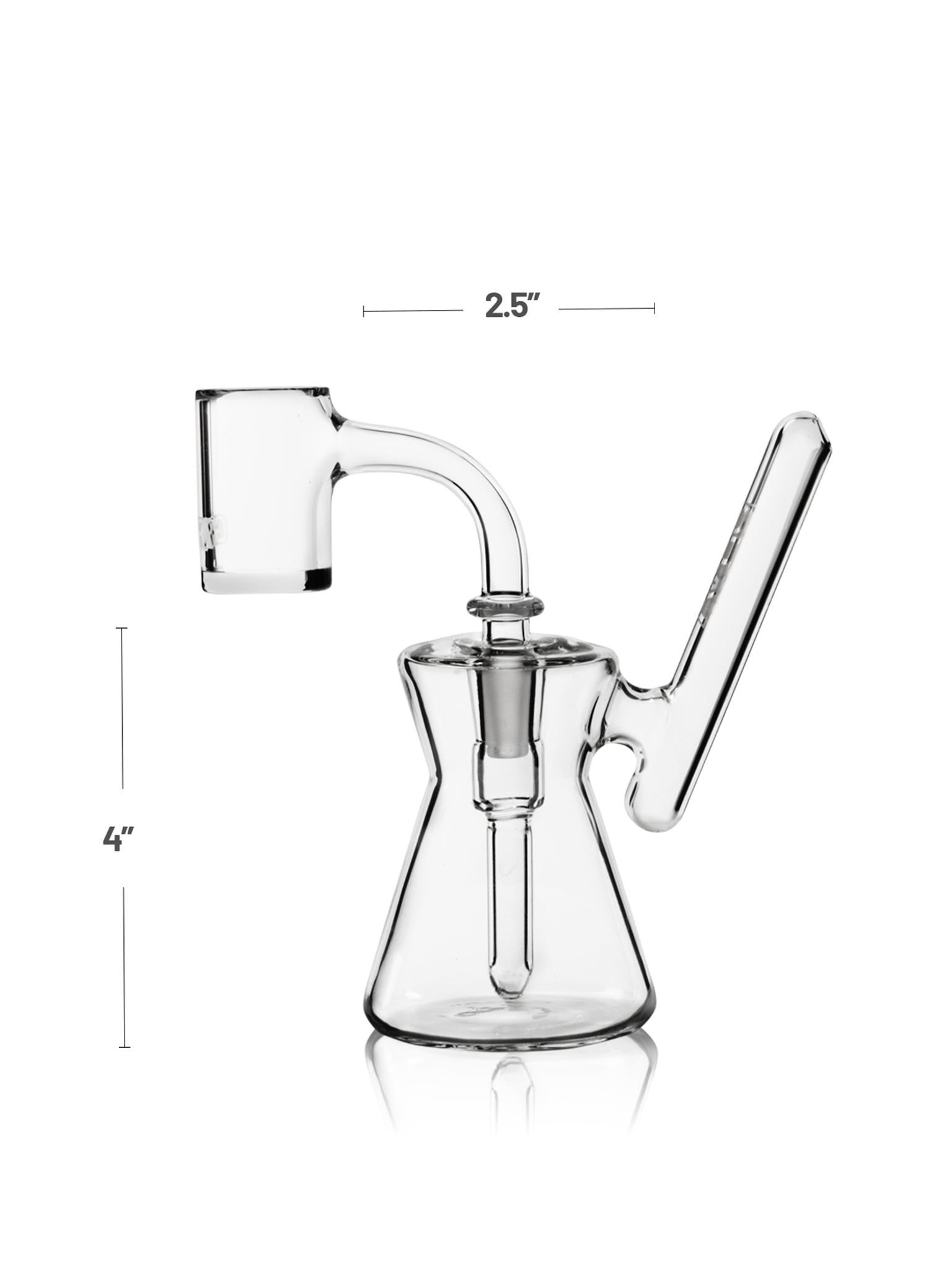 GRAV Hourglass Pocket Bubbler Dab Rig Measurements image