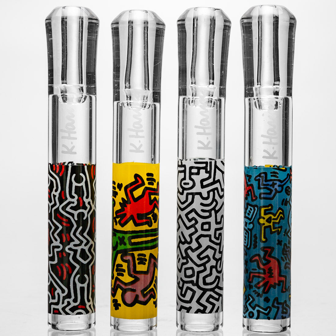 Keith Haring Glass Taster Chillum Onie Pipes