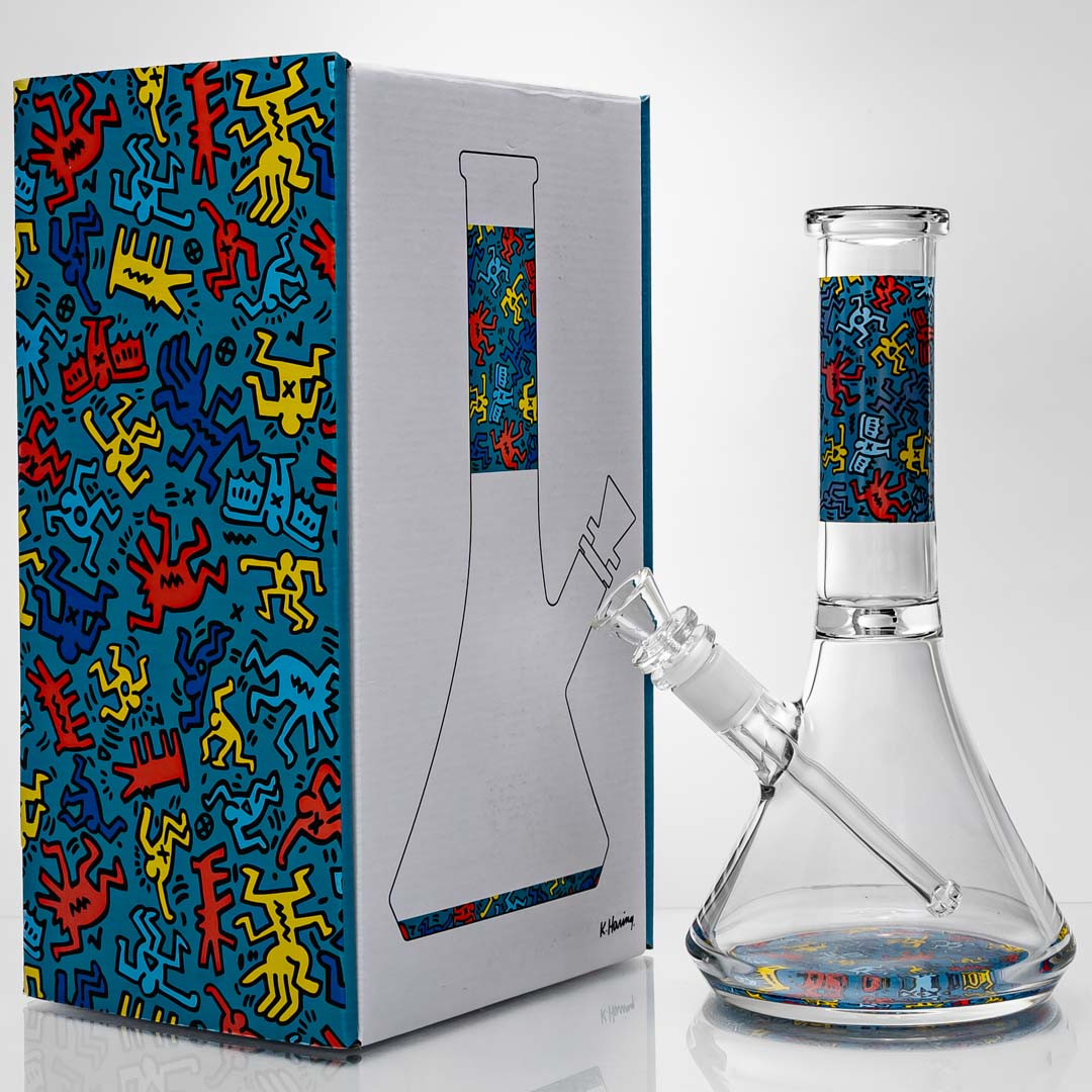 K. Haring Glass Mini Glass Water Pipe