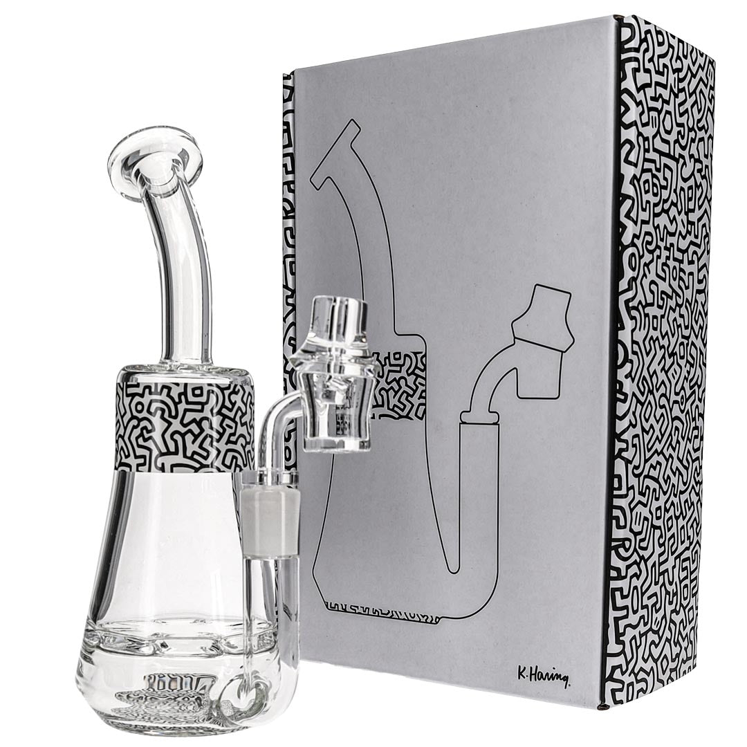 K. Haring Glass Turbine Perc Dab Rigs in Black and White