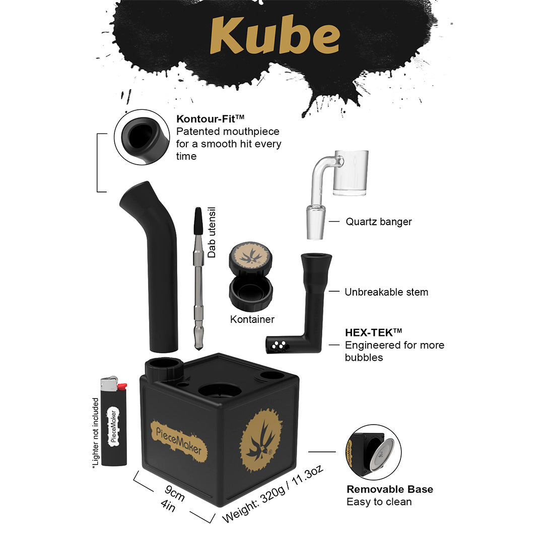 Piecemaker Gear Kube Silicone Dab Rig Dimensions