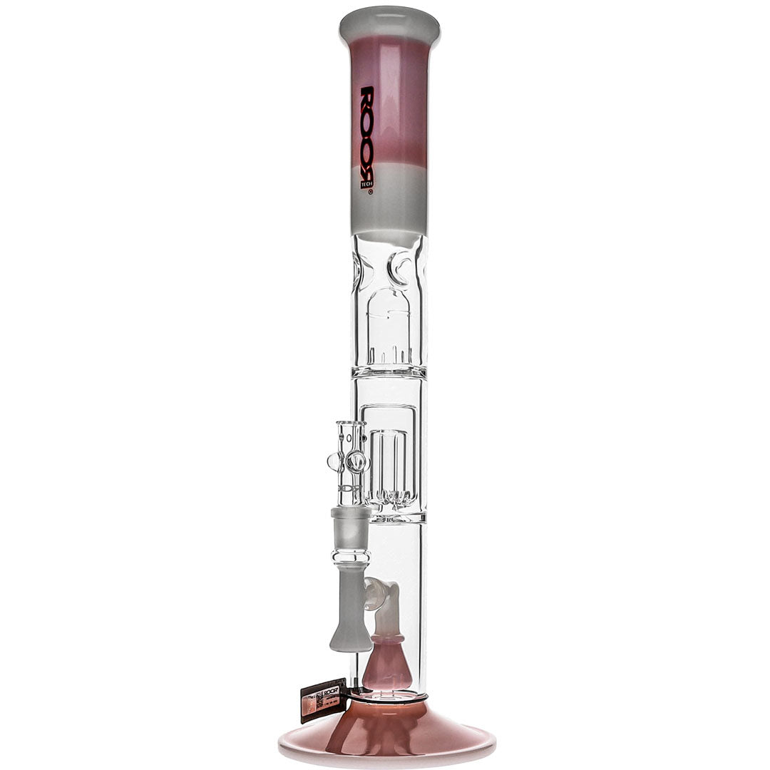 Colored Barrel Perc Straight Bongs by RooR Tech Glass