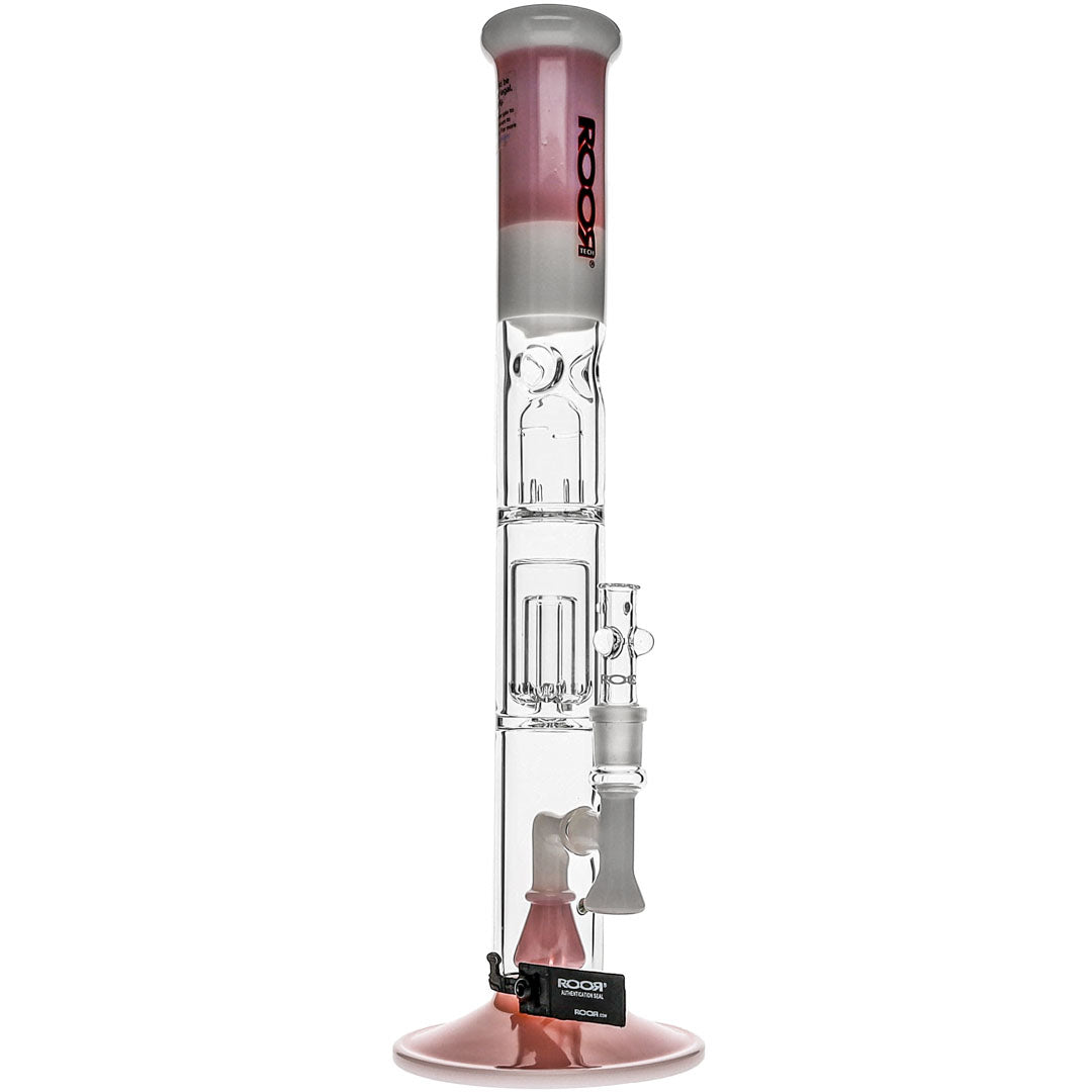 Colored Barrel Perc Straight Bongs by RooR Tech Glass