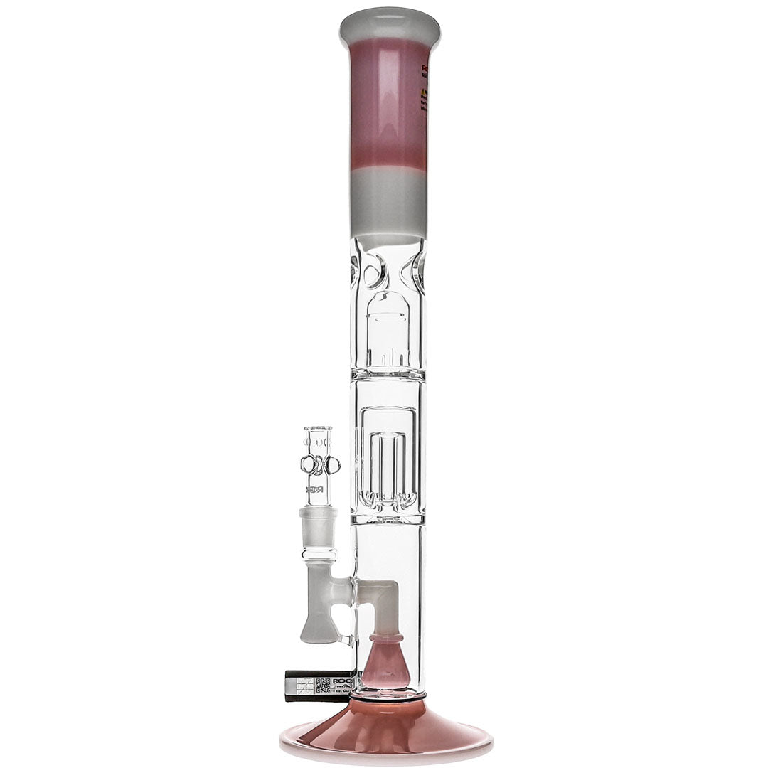 Colored Barrel Perc Straight Bongs by RooR Tech Glass
