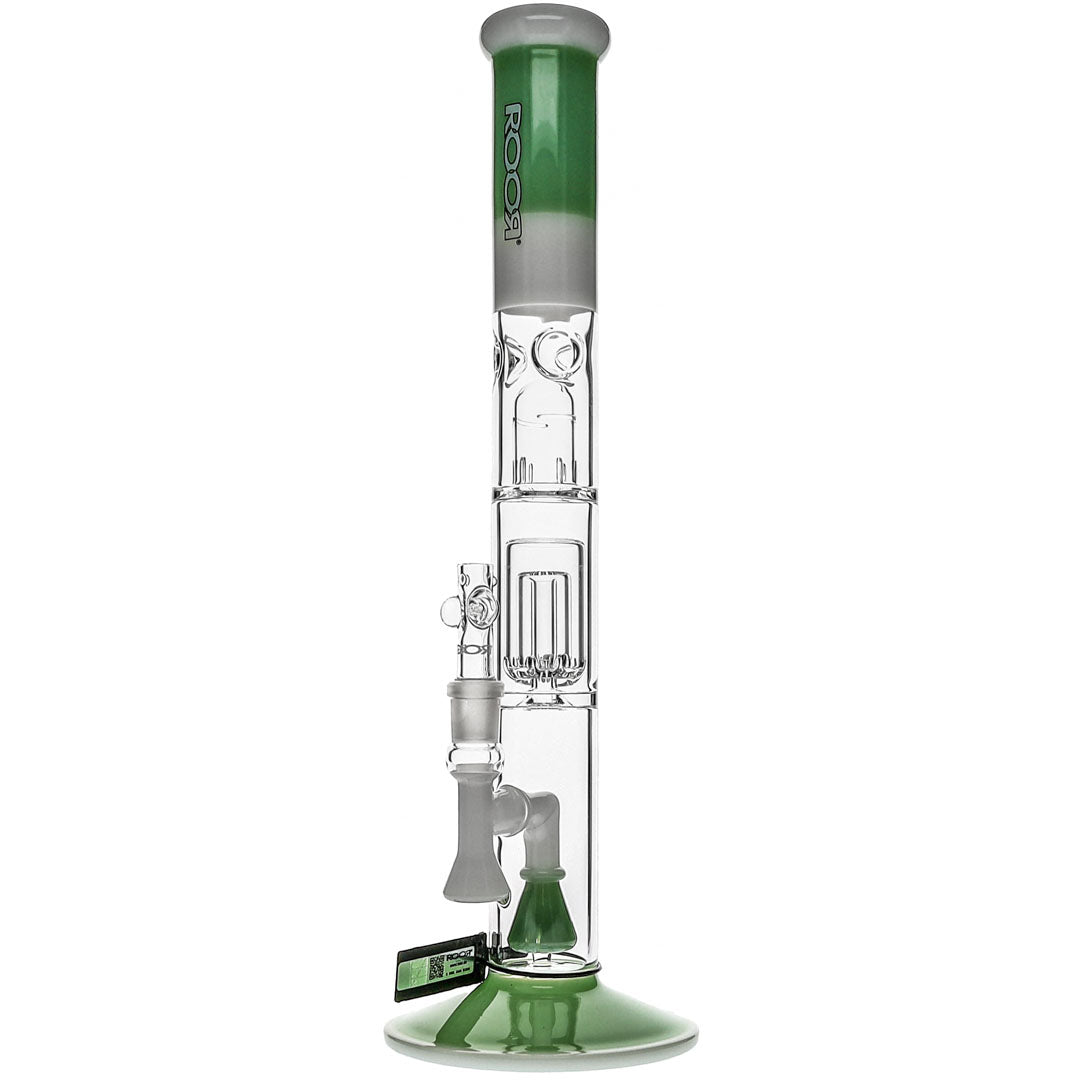 Colored Barrel Perc Straight Bongs by RooR Tech Glass