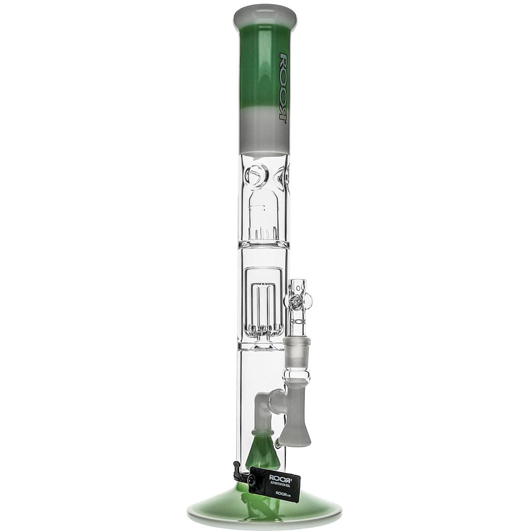 Colored Barrel Perc Straight Bongs by RooR Tech Glass