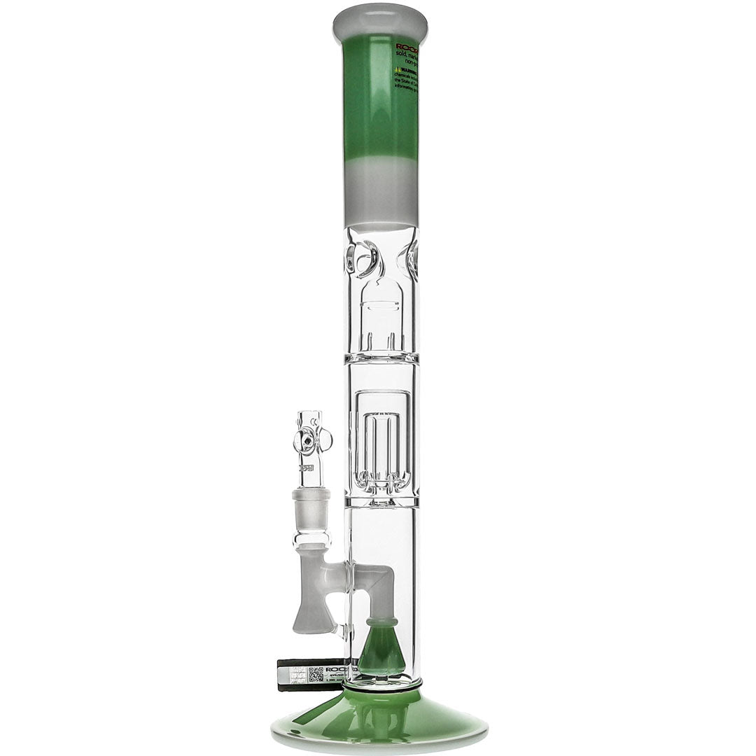 Colored Barrel Perc Straight Bongs by RooR Tech Glass