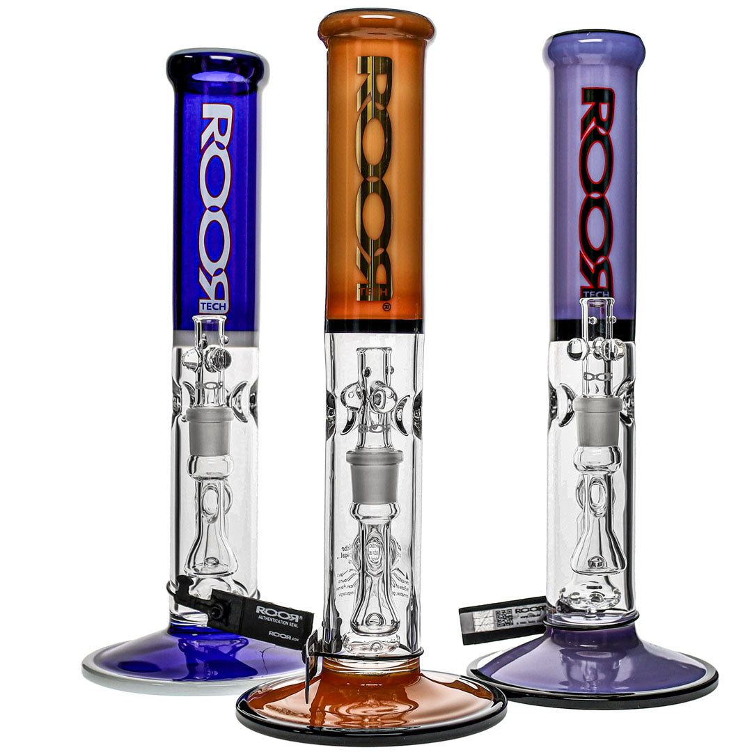 14-inch Color Bell Percolator Bongs by RooR Tech Glass