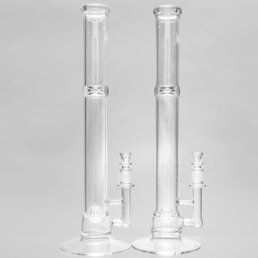 Straight Tube Lace-Sphere Bongs by Seed of Life Glassworks