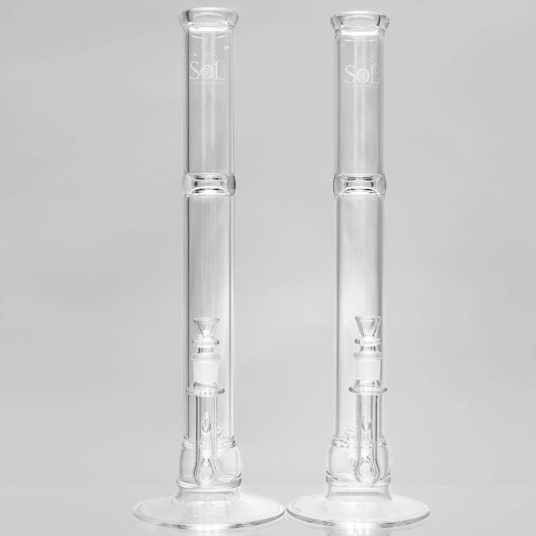 Straight Tube Lace-Sphere Bongs by Seed of Life Glassworks