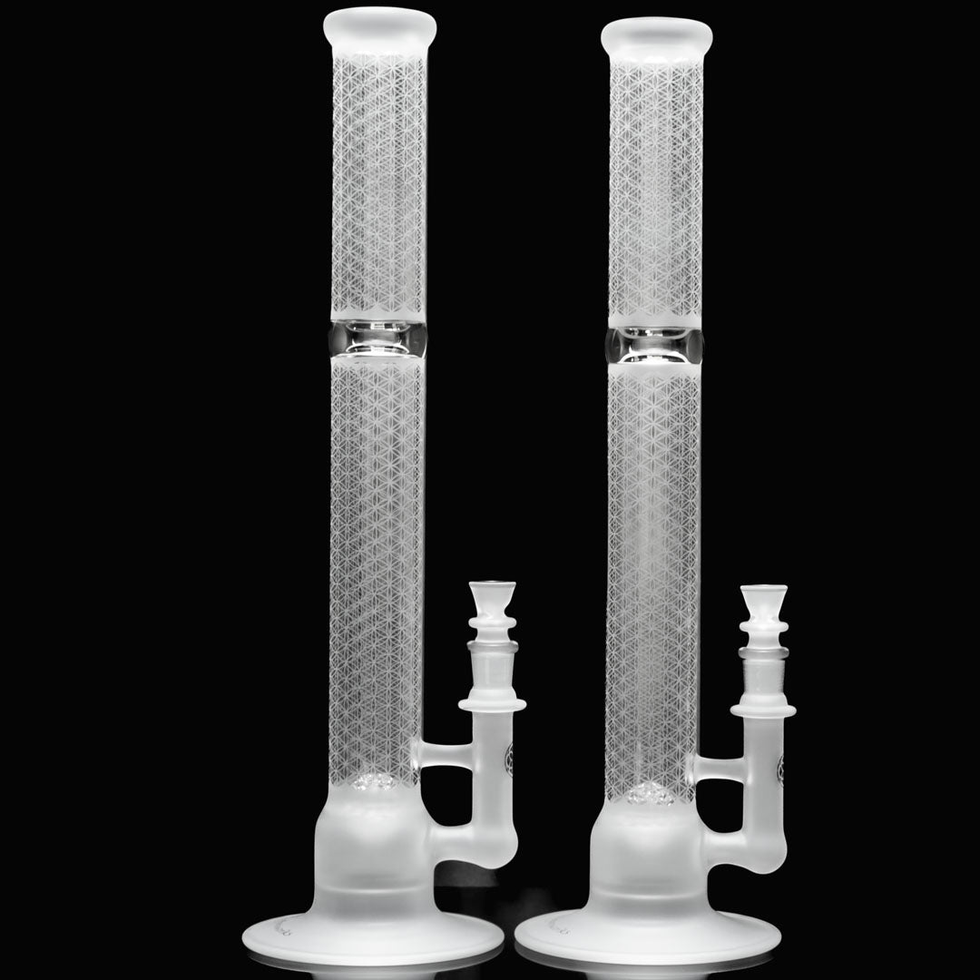 Sacred-G Straight Tube Lace-Sphere Bongs by Seed Of Life Glassworks