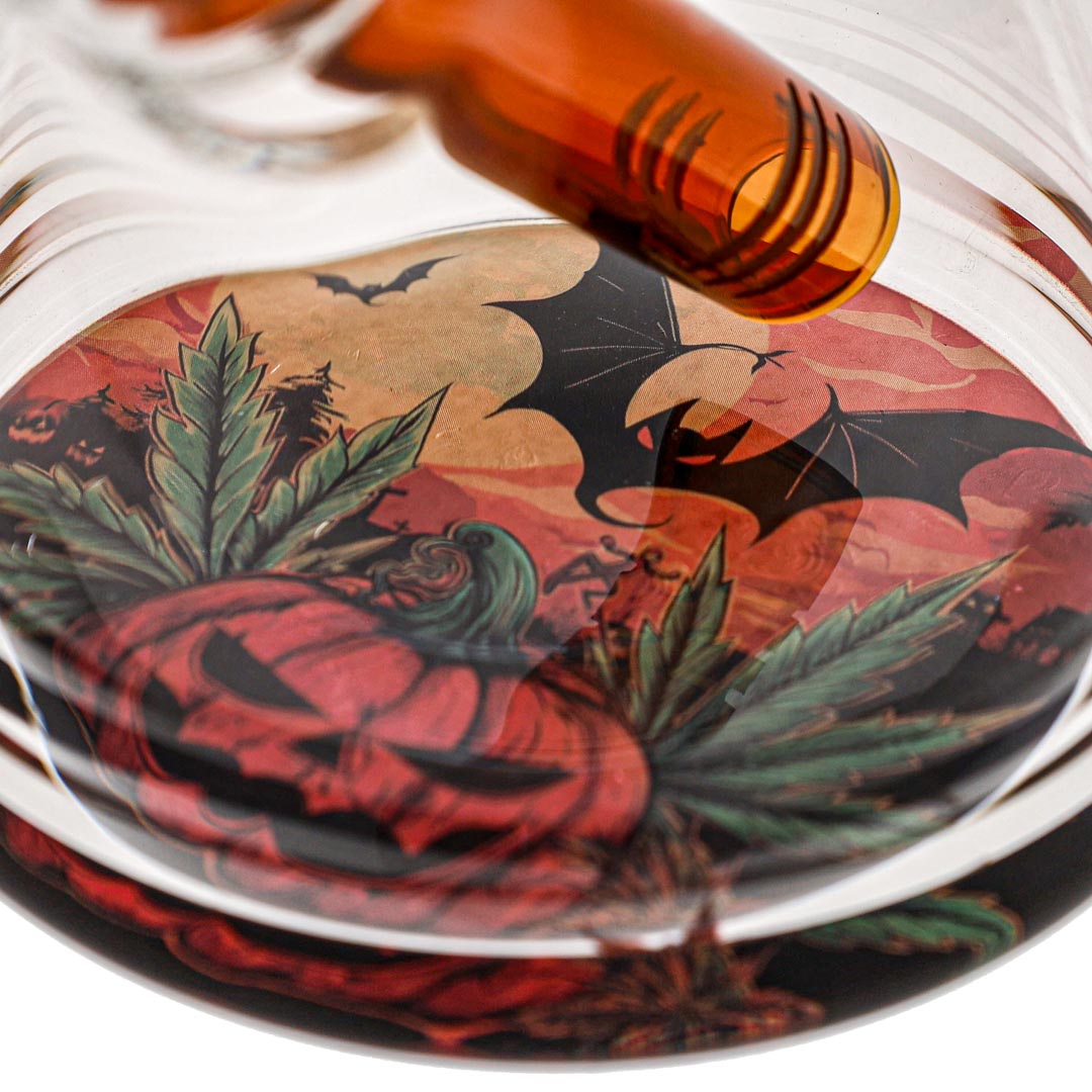 Toxic Glass Mini Halloween Beaker Bong Inside Base View