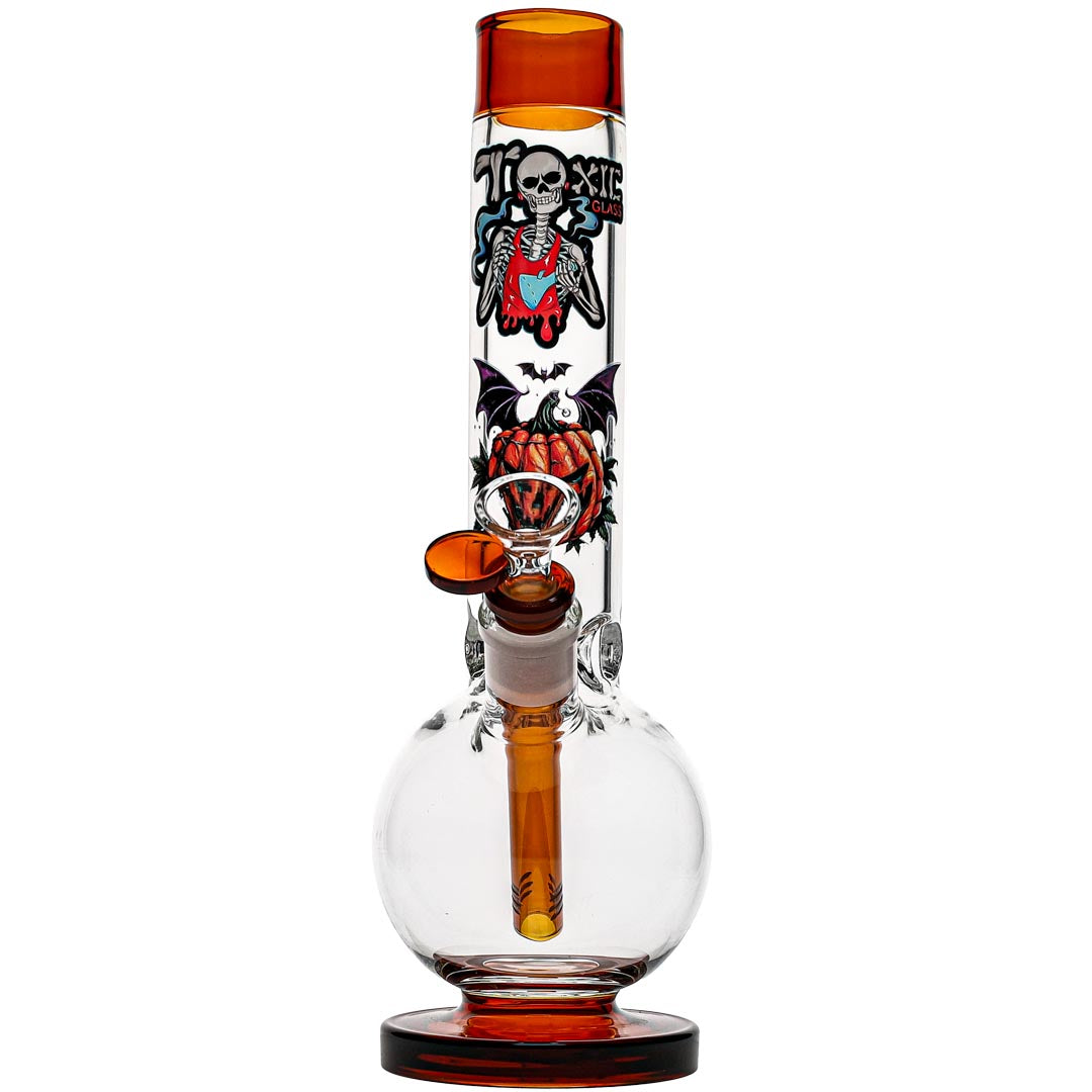 Toxic Glass Halloween Bubble Base Bong Front View