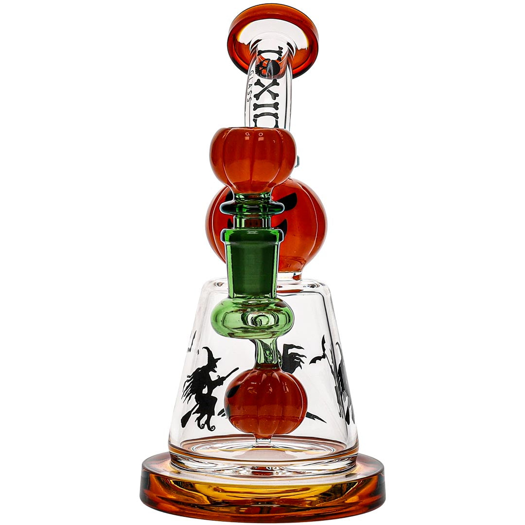 Toxic Glass Halloween Pumpkin Dab Rig Front View