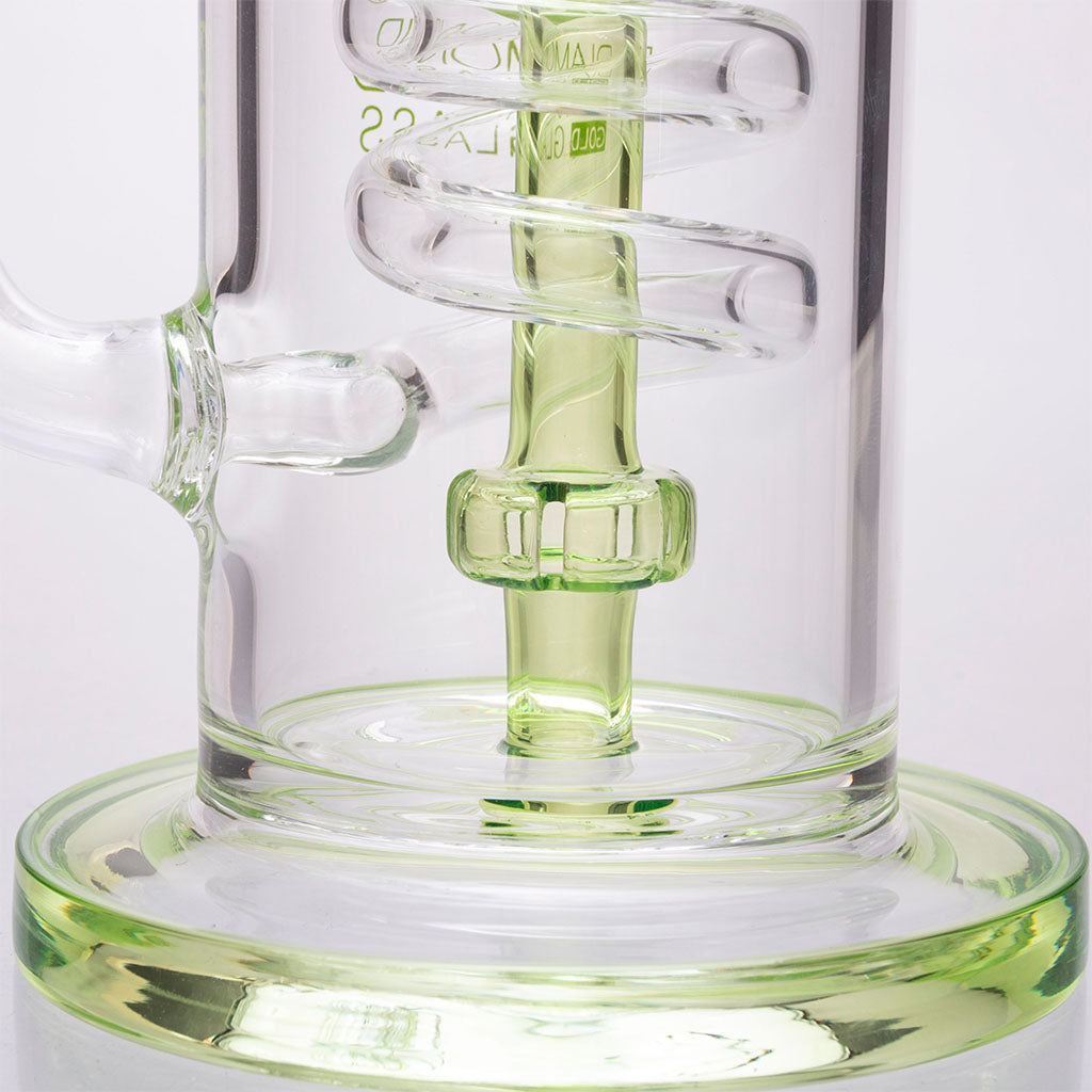 Diamond Glass Internal Corkscrew Bong