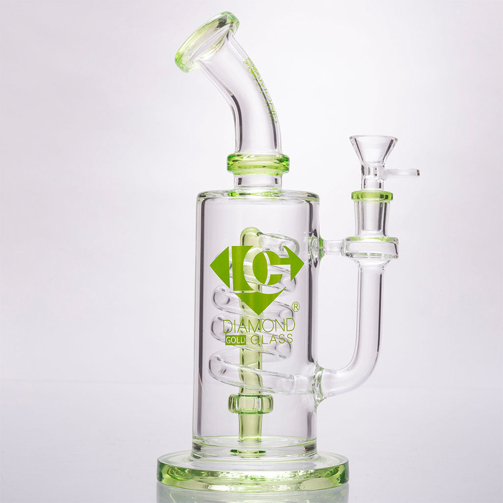 Diamond Glass Internal Corkscrew Bong