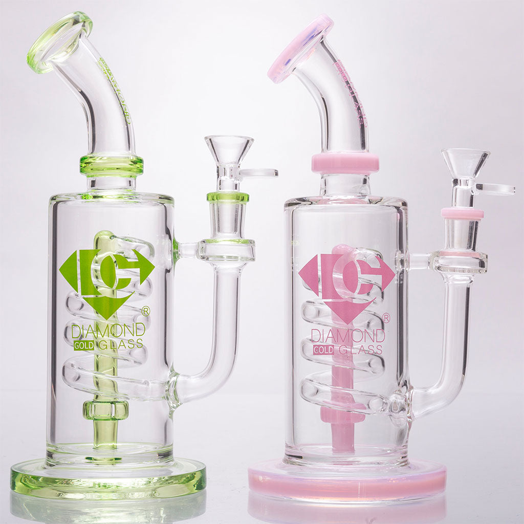 Diamond Glass Internal Corkscrew Bong