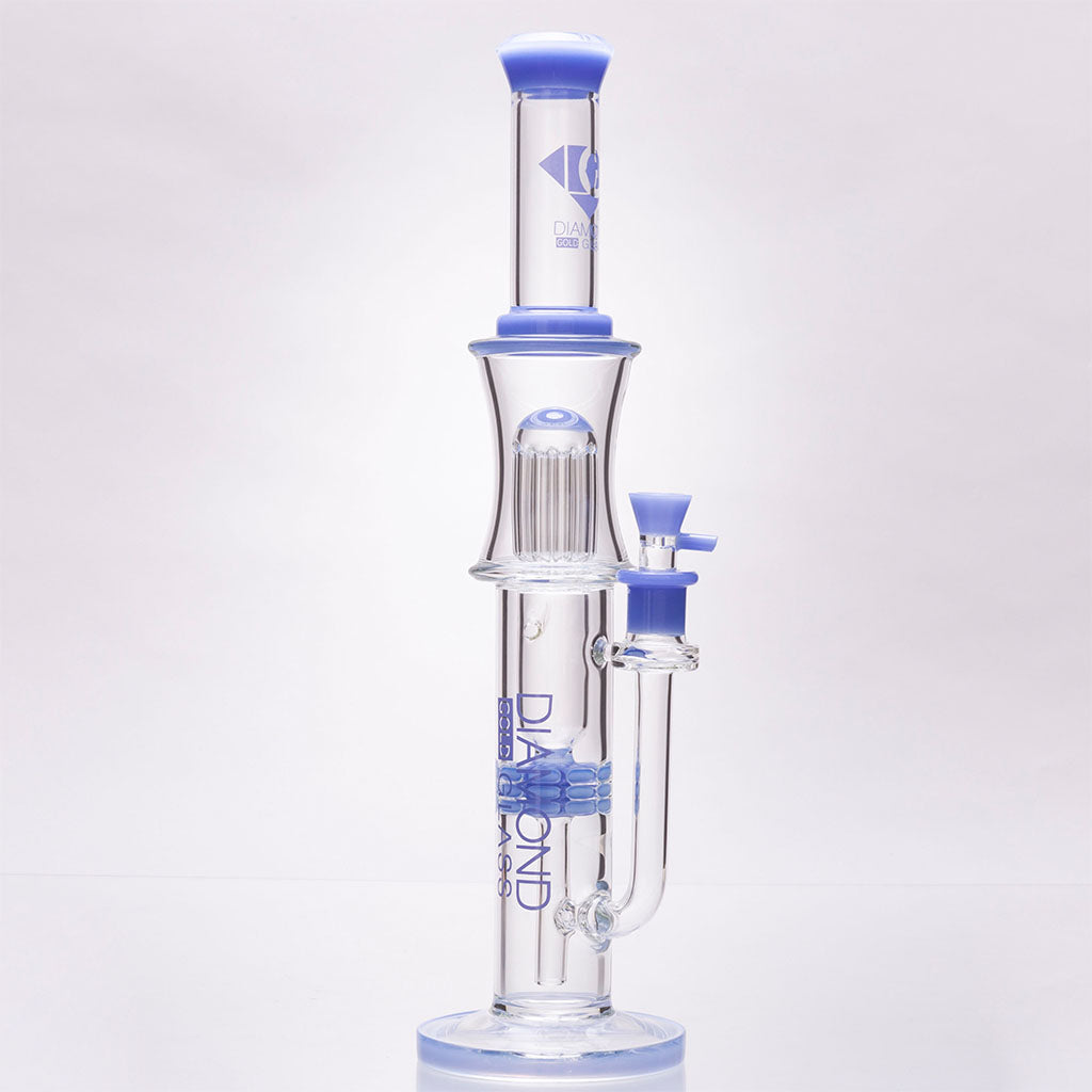 Diamond Glass Peachy Ratchet Perc Bong