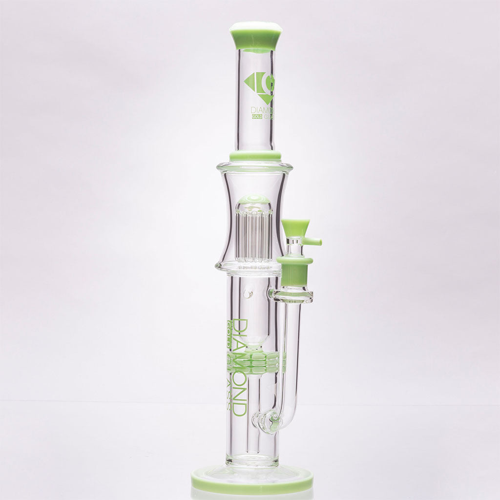 Diamond Glass Peachy Ratchet Perc Bong