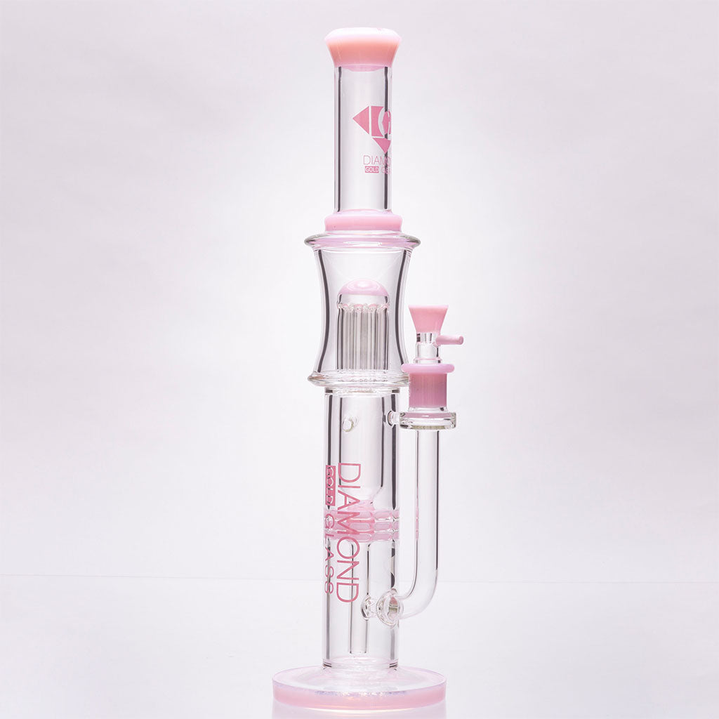 Diamond Glass Peachy Ratchet Perc Bong