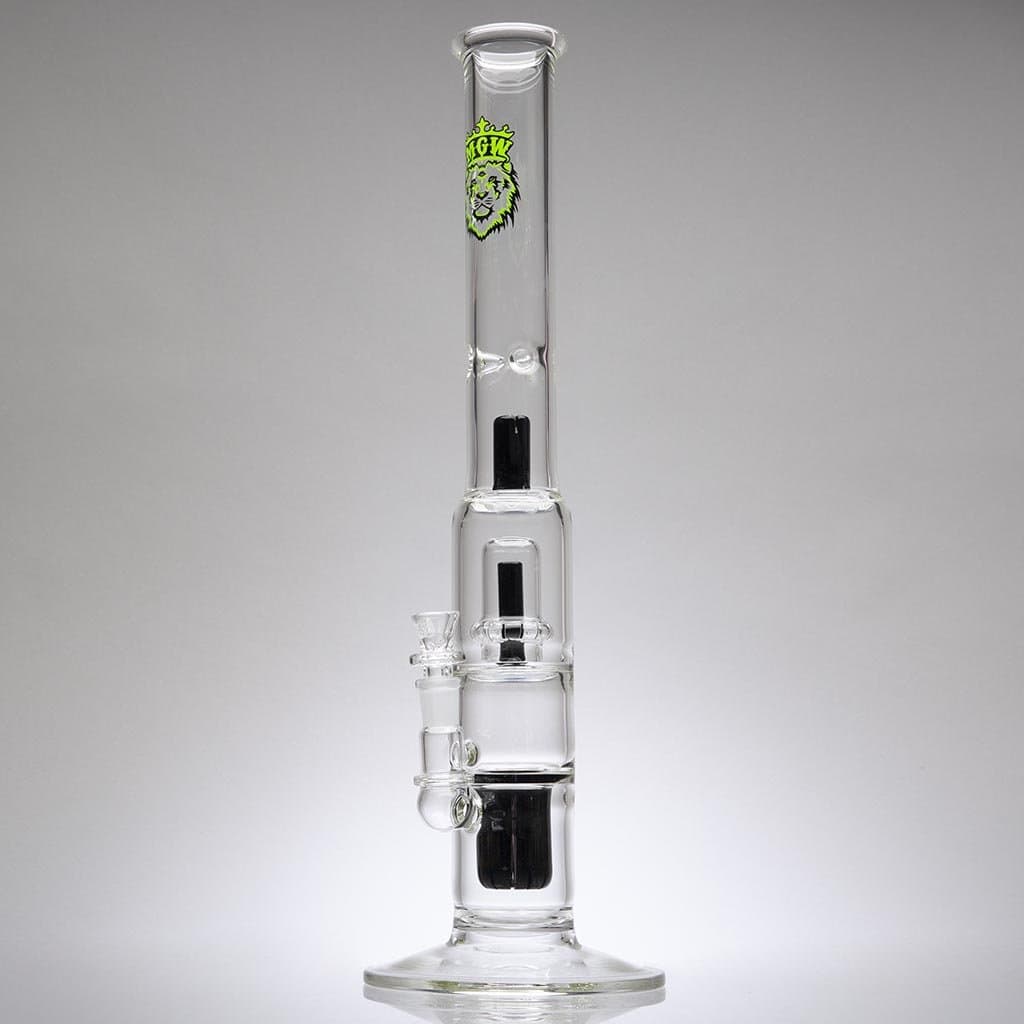 Manifest Glassworks Black CIRQ Double Perc Bongs
