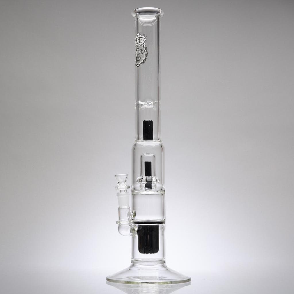 Manifest Glassworks Black CIRQ Double Perc Bongs