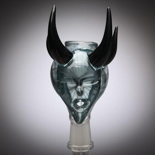 Banjo Glass - Light Blue Sculpted Face Vapor Globe Set