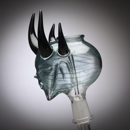 Banjo Glass - Light Blue Sculpted Face Vapor Globe Set
