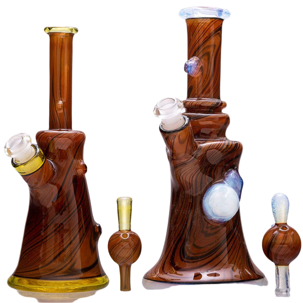 Leary Glassworks - Woodgrain Mini Bongs - Aqua Lab Technologies