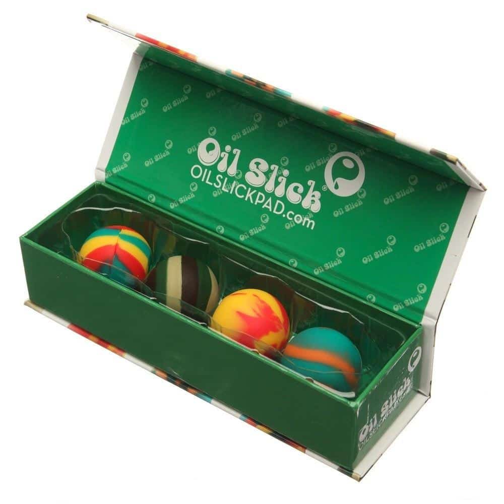 Oil Slick - Four Pack of Rasta Mix Slick Ball Minis - Aqua Lab Technologies