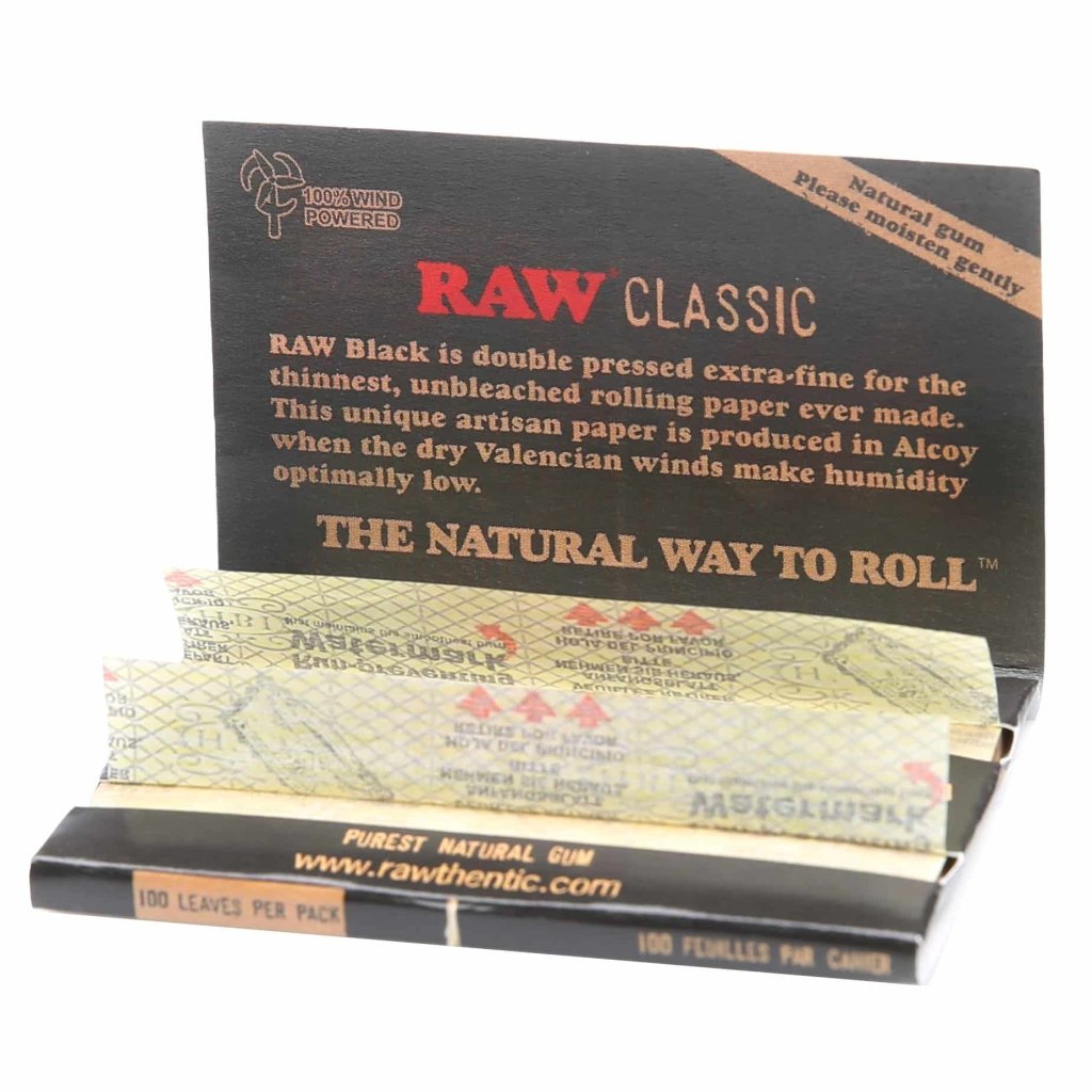 RAW - Black Classic Rolling Papers - Aqua Lab Technologies