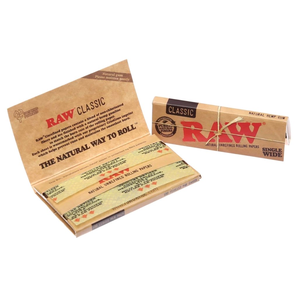 RAW - Classic Single Wide Rolling Papers - Aqua Lab Technologies