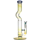 Fumed Bent Neck Gridded Stemline Bong by Apix Design