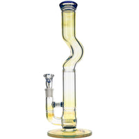 Fumed Bent Neck Gridded Stemline Bong by Apix Design