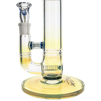 Fumed Bent Neck Gridded Stemline Bong by Apix Design