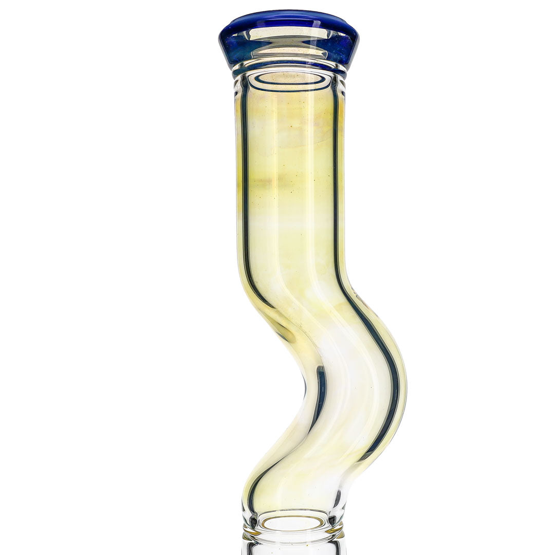 Fumed Bent Neck Gridded Stemline Bong by Apix Design