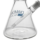 Clear glass beaker with 'Diamond Glass' branding on a white background
