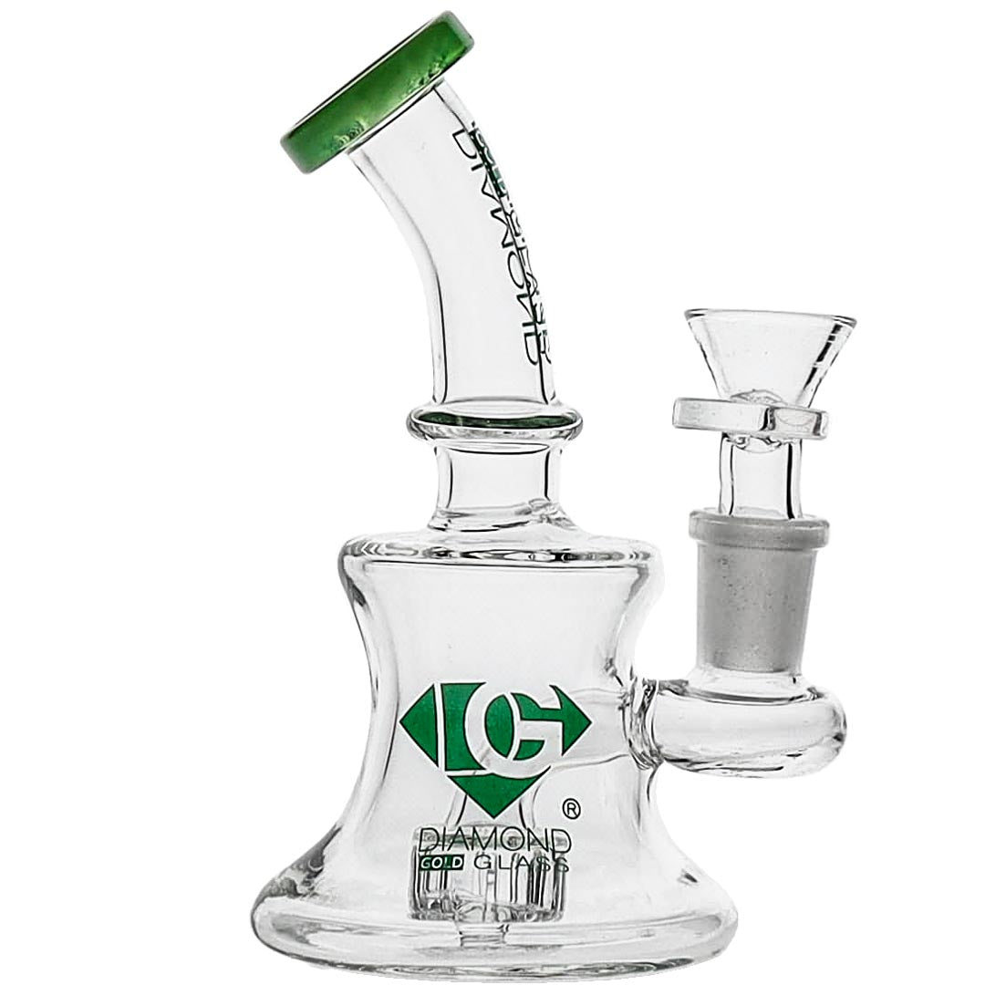 Diamond Glass Mini Showerhead Bubbler Bong in Teal