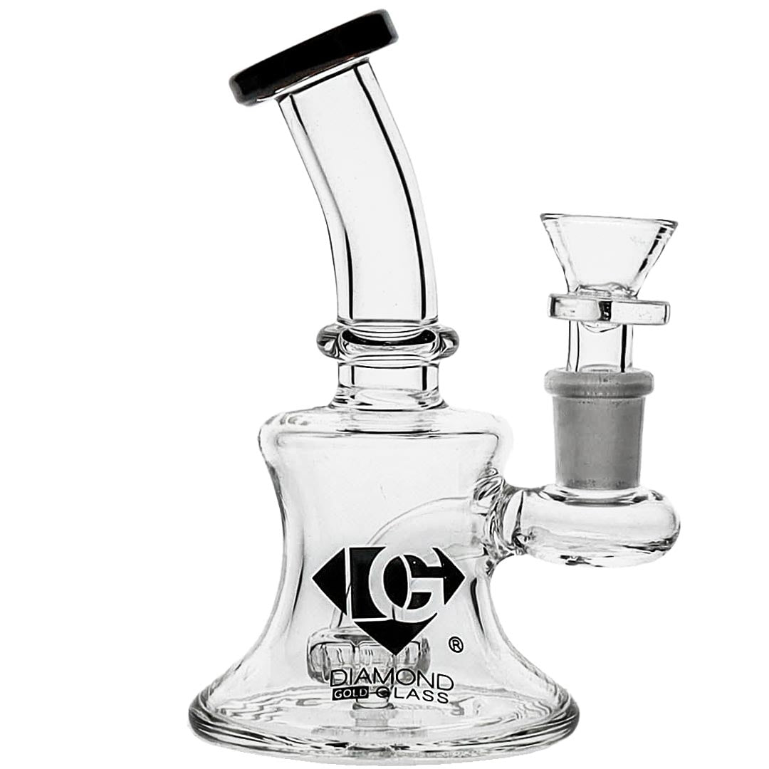 Diamond Glass Mini Showerhead Bubbler Bong in Black