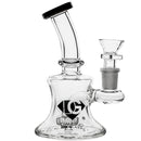 Diamond Glass Mini Showerhead Bubbler Bong in Black