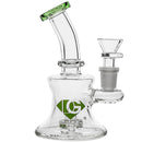 Diamond Glass Mini Showerhead Bubbler Bong in Green