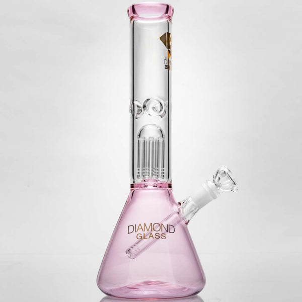 Diamond Glass Gold Karat Beaker Water Pipe 