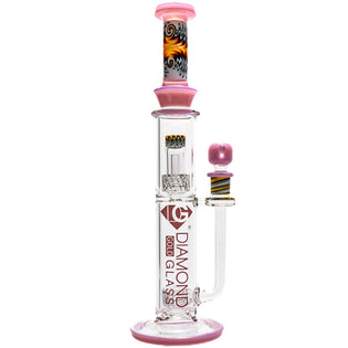 Diamond Worked Double Matrix Perc Bong