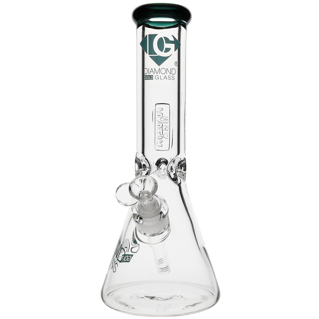Front View of Diamond Glass 9mm Thick Beaker Bong