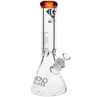 Diamond Glass 9mm Thick Beaker Bong in Amber